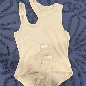 Cream Ribbed Bodysuit